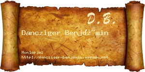Dancziger Benjámin névjegykártya